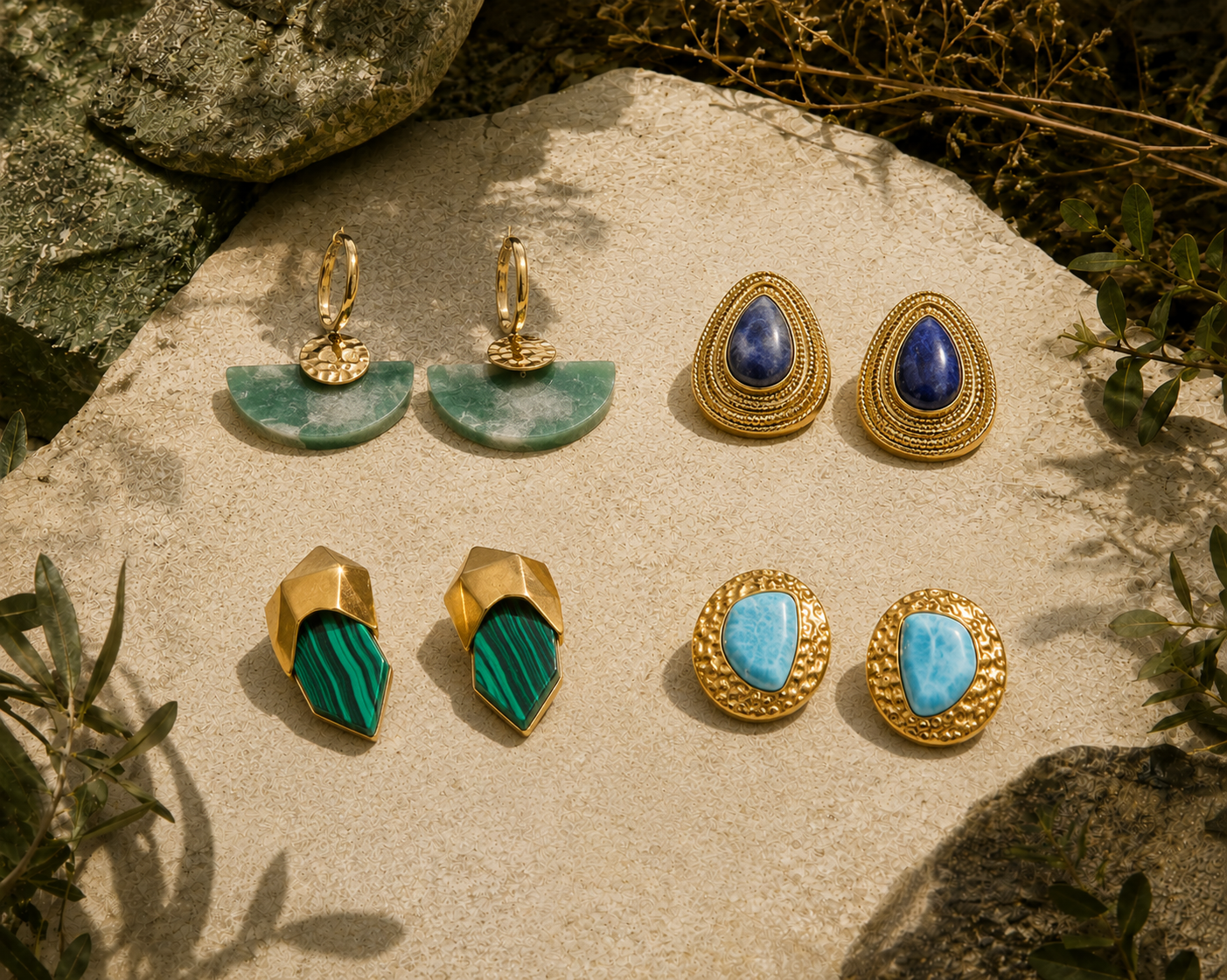 Boucles d'oreilles en pierre naturel
