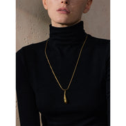 Collier pendentif goutte d'eau plaqué or véritable