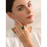 bague large pierre naturelle finition PVD