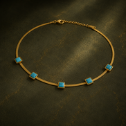 Collier chaîne serpent turquoise