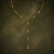 Collier long pendentif chaîne rectangulaire plaqué or véritable