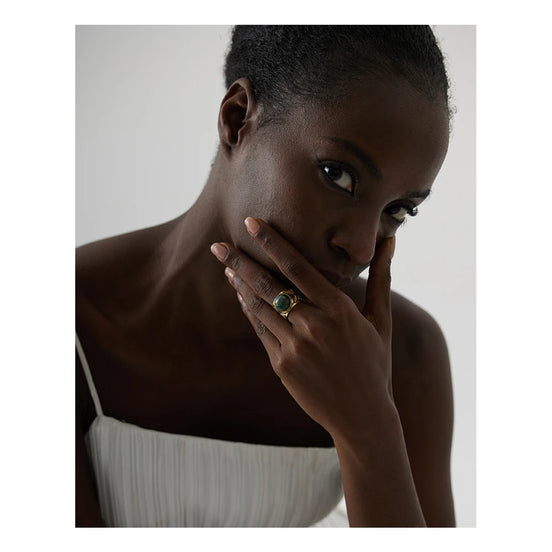 bague turquoise naturelle ouverture statement
