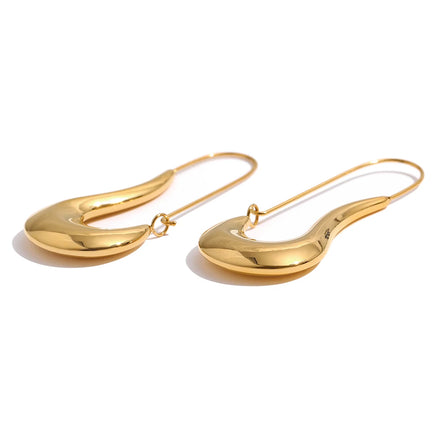 Boucles d'oreilles cerceau géométrique plaqué or véritable