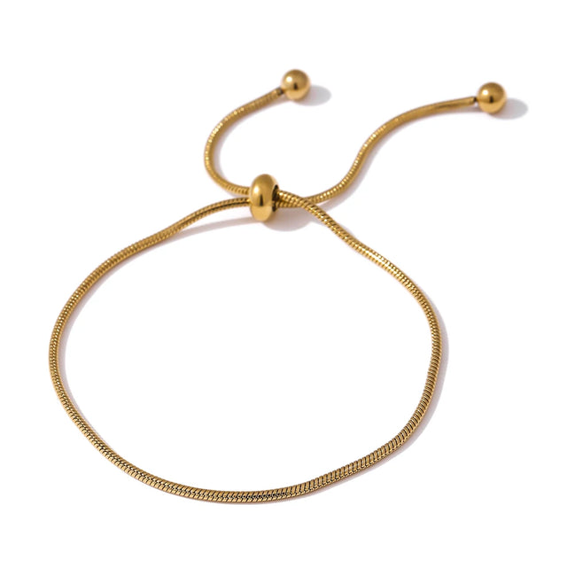 Bracelet chaîne rétractable plaqué or véritable