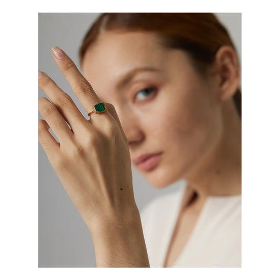 bague vintage pierre naturelle monture ajustable