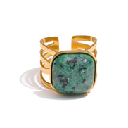 bague turquoise naturelle ouverture statement
