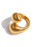 Bague serpent texture métallique plaqué or véritable