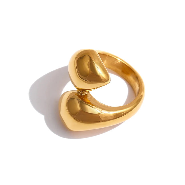 Bague serpent texture métallique plaqué or véritable