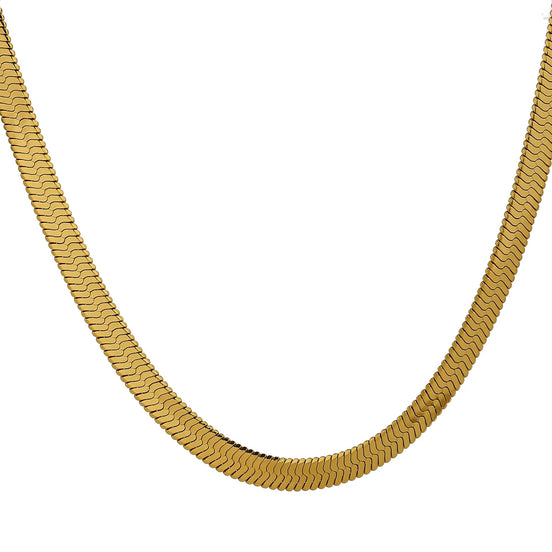 Collier chaîne serpent acier inoxydable plaqué or véritable