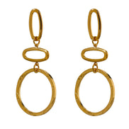 Boucles d'oreilles longues pendantes géométriques plaqué or véritable