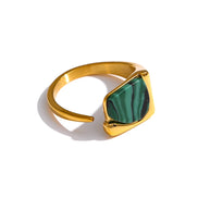 bague vintage pierre naturelle monture ajustable
