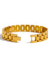 Bracelet chaîne texture métal lourd plaqué or véritable