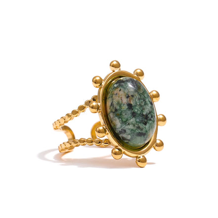bague turquoise naturelle ouverture statement