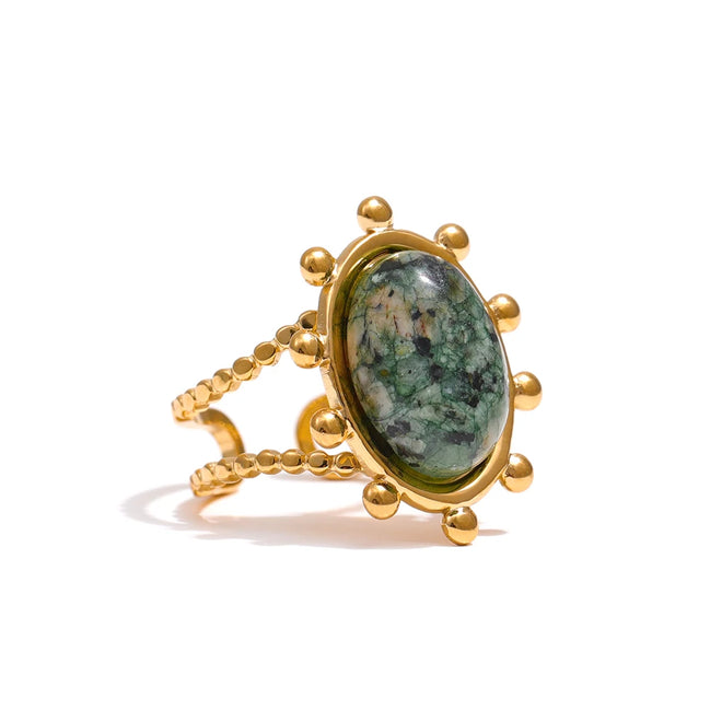 bague turquoise naturelle ouverture statement