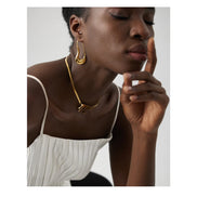 Boucles d'oreilles cerceau géométrique plaqué or véritable