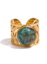 bague turquoise naturelle ouverture statement