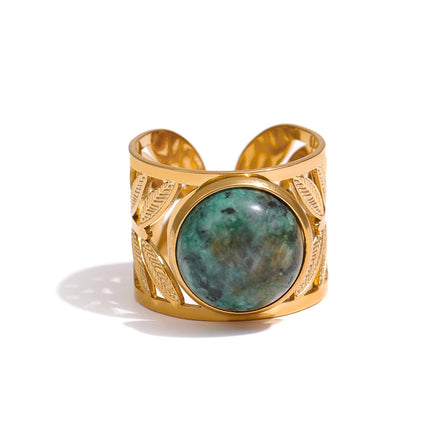 bague turquoise naturelle ouverture statement