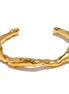 Bracelet manchette texture marteau plaqué or véritable