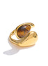 bague œil de tigre goutte d'eau ajustable