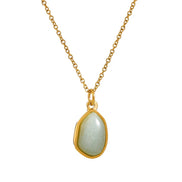 Collier pendentif aventurine verte et cristal rose