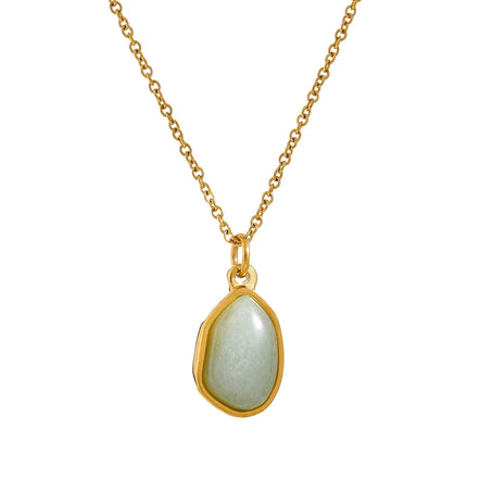 Collier pendentif aventurine verte et cristal rose