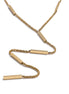 Collier long pendentif chaîne rectangulaire plaqué or véritable