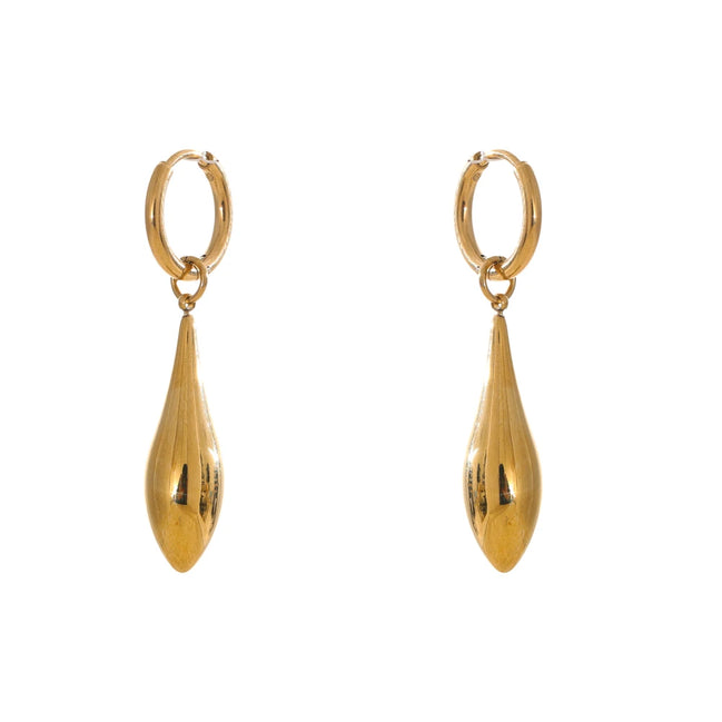 Boucles d'oreilles créoles goutte d'eau plaqué or véritable