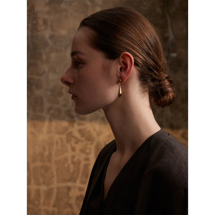 Boucles d'oreilles statement goutte d'eau plaqué or véritable