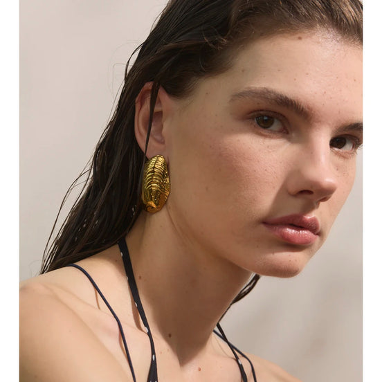Boucles d'oreilles clous larges plaqué or véritable