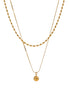 Collier double chaîne superposé perles plaqué or véritable