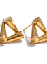 Boucles d'oreilles clous triangulaires plaqué or véritable