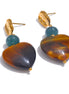 Boucles d'oreilles cœur agate tigre naturelle
