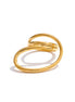 Bague géométrique acier inoxydable plaqué or véritable