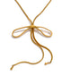 Collier long nœud papillon plaqué or véritable