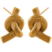 Boucles d'oreilles clous nouées plaqué or véritable