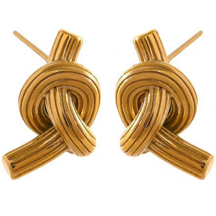 Boucles d'oreilles clous nouées plaqué or véritable