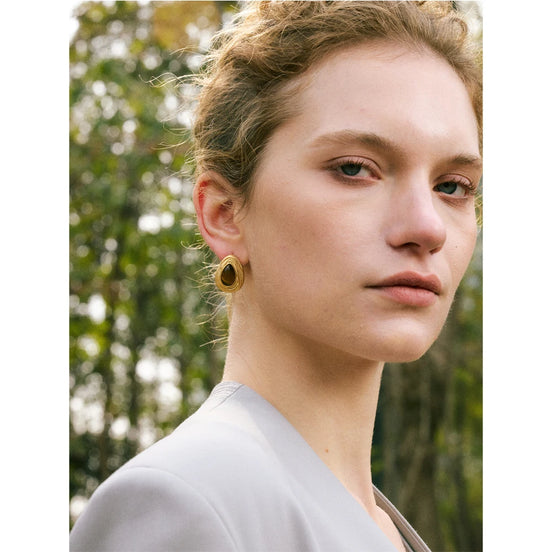 Boucles d'oreilles goutte d'eau lapis-lazuli et œil de tigre