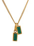 Collier pendentif en zirconium cubique vert en acier inoxydable , bijou tendance au design unique