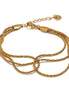 Bracelet chaînes superposées plaqué or véritable