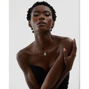 Collier pendentif goutte d'eau aventurine verte