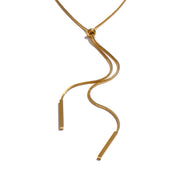 Collier chaîne pull réglable plaqué or véritable