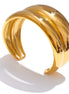 Bracelet jonc double couche plaqué or véritable
