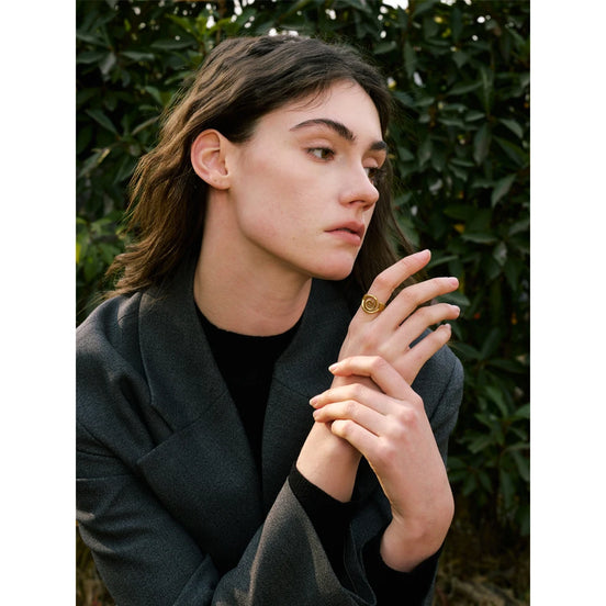 Bague tendance charme plaqué or véritable