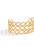 Bracelet manchette large ovale plaqué or véritable