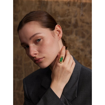 bague manchette agate verte naturelle