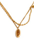 Collier pendentif ovale pierre de tigre