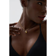 Collier pendentif géométrique plaqué or véritable