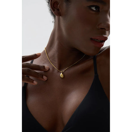 Collier pendentif géométrique plaqué or véritable