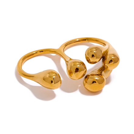 Bague créative individualiste plaqué or véritable