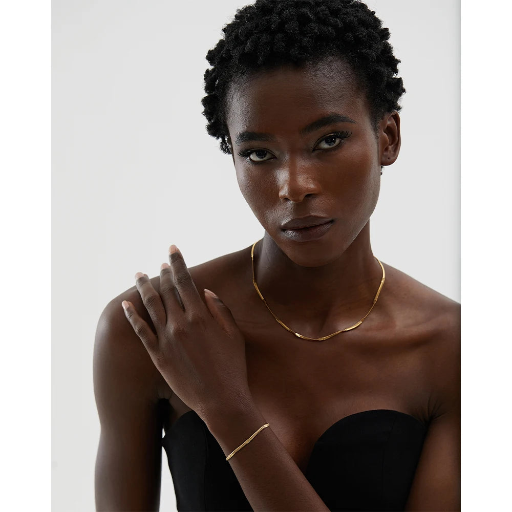 Collier chaîne serpent plaqué or véritable